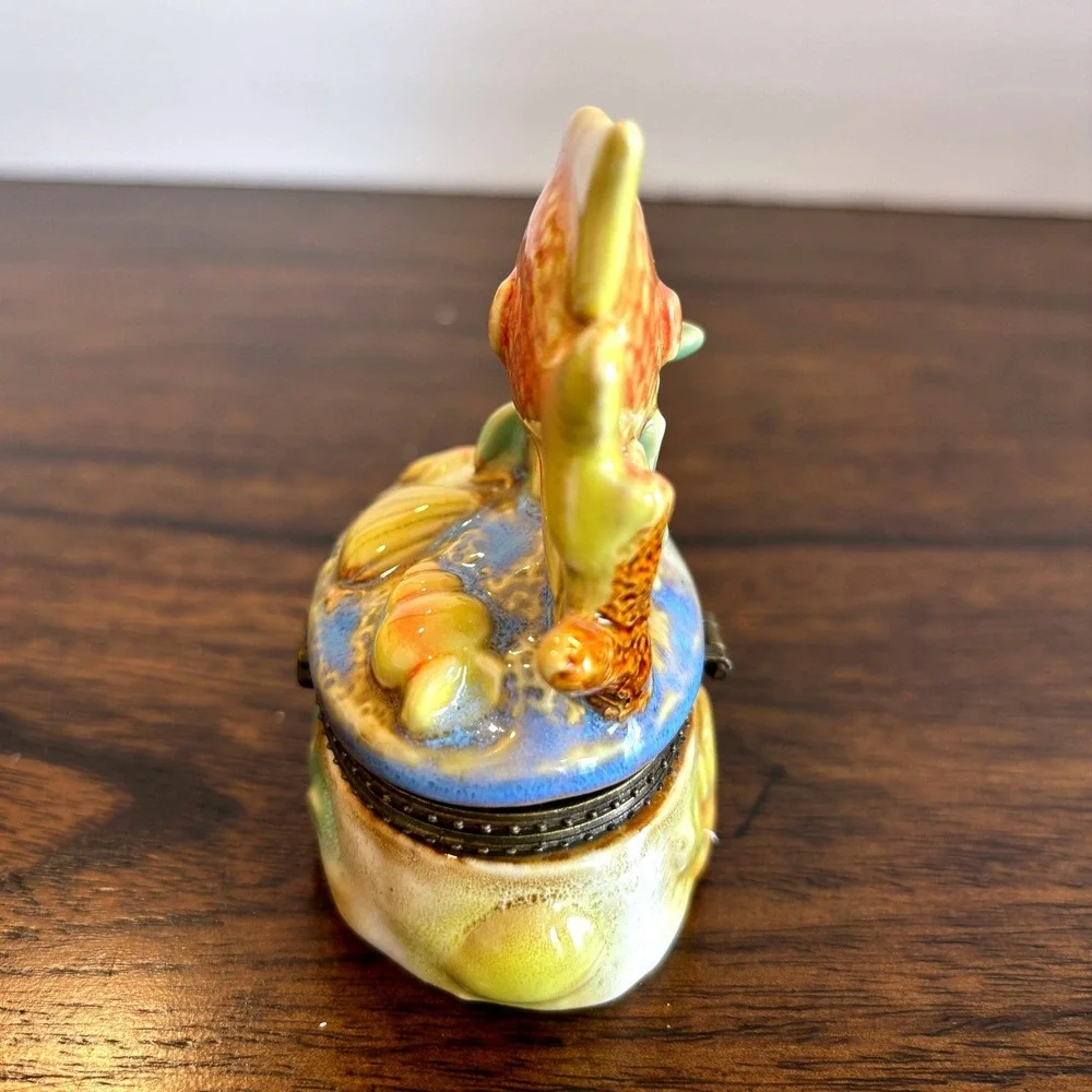 Vintage Hawaii Tropical Fish Ceramic Trinket Box Keepsake Coastal Beach Ocean